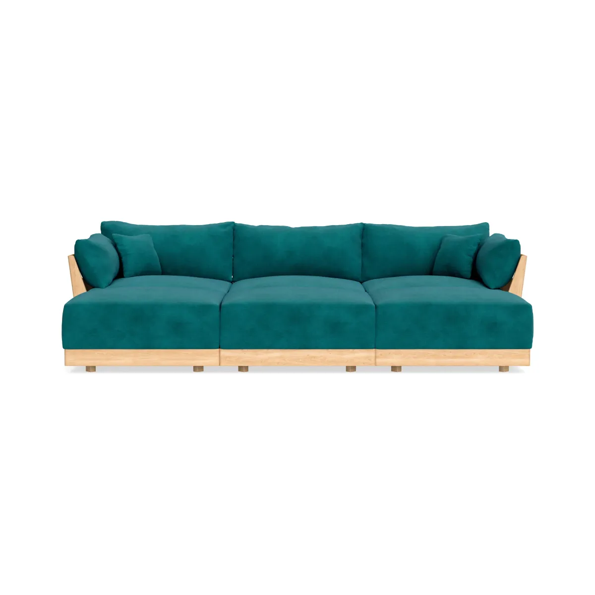 Modular Bondi Latte 3-Seater Daybed Sofa Sectional in Peacock | Classic Blend