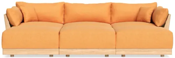Modular Bondi Latte 3-Seater Daybed Sofa Sectional in Tangerine | Classic Blend