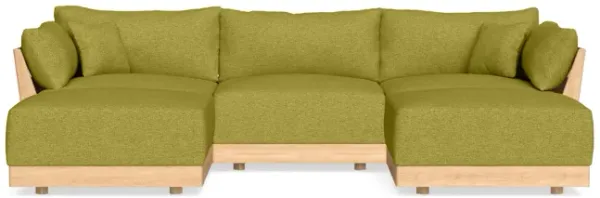 Modular Bondi Latte 3-Seater U-Sectional in Avocado | Classic Blend