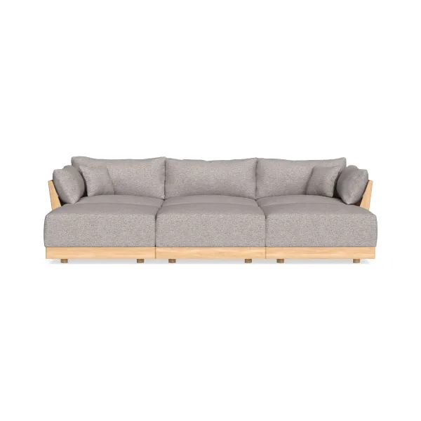 Modular Bondi Latte 3-Seater Daybed Sofa Sectional in Heathered Taupe | Classic Blend