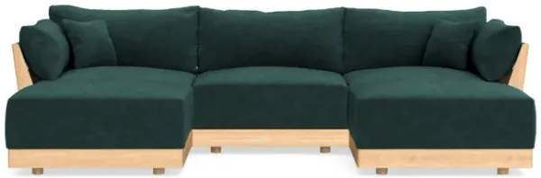 Modular Bondi Latte 3-Seater U-Sectional in Harbor Blue | Memory Foam Blend