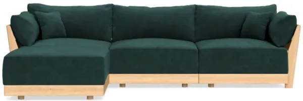 Modular Bondi Latte 3-Seater Sectional in Harbor Blue | Memory Foam Blend