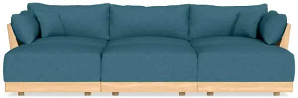 Modular Bondi Latte 3-Seater Daybed Sofa Sectional in Aegean Blue | Classic Blend
