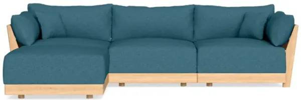 Modular Bondi Latte 3-Seater Sectional in Aegean Blue | Classic Blend