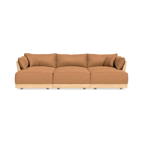 Modular Bondi Latte 3-Seater Daybed Sofa Sectional in Cheddar | Memory Foam Blend