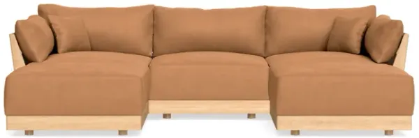 Modular Bondi Latte 3-Seater U-Sectional in Cheddar | Memory Foam Blend