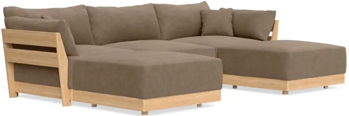 Modular Bondi Latte 3-Seater U-Sectional in Coffee | Memory Foam Blend