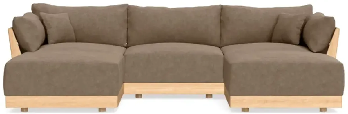 Modular Bondi Latte 3-Seater U-Sectional in Coffee | Memory Foam Blend