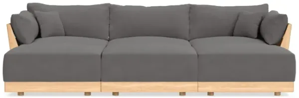 Modular Bondi Latte 3-Seater Daybed Sofa Sectional in Burnt Ember | Classic Blend