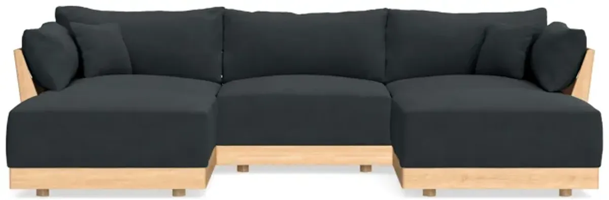 Modular Bondi Latte 3-Seater U-Sectional in Obsidian | Memory Foam Blend