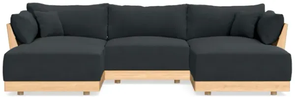 Modular Bondi Latte 3-Seater U-Sectional in Obsidian | Memory Foam Blend