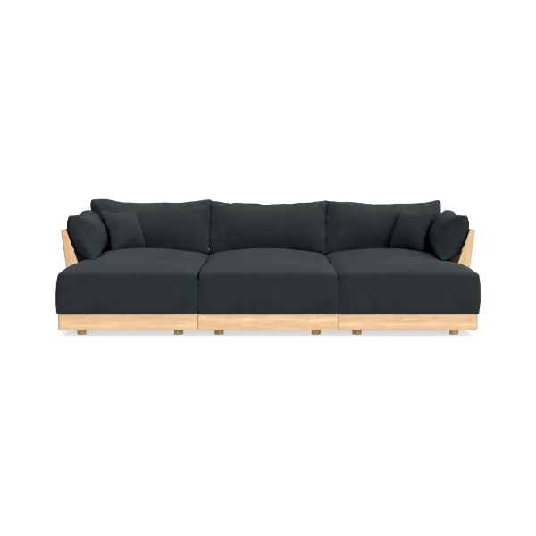 Modular Bondi Latte 3-Seater Daybed Sofa Sectional in Obsidian | Classic Blend