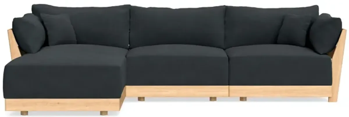 Modular Bondi Latte 3-Seater Sectional in Obsidian | Memory Foam Blend