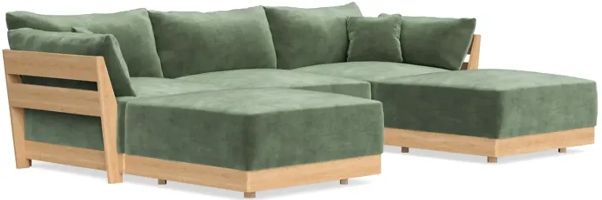 Modular Bondi Latte 3-Seater U-Sectional in Rosemary | Classic Blend