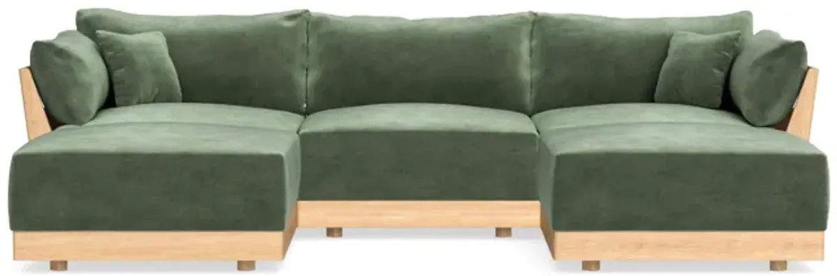 Modular Bondi Latte 3-Seater U-Sectional in Rosemary | Classic Blend