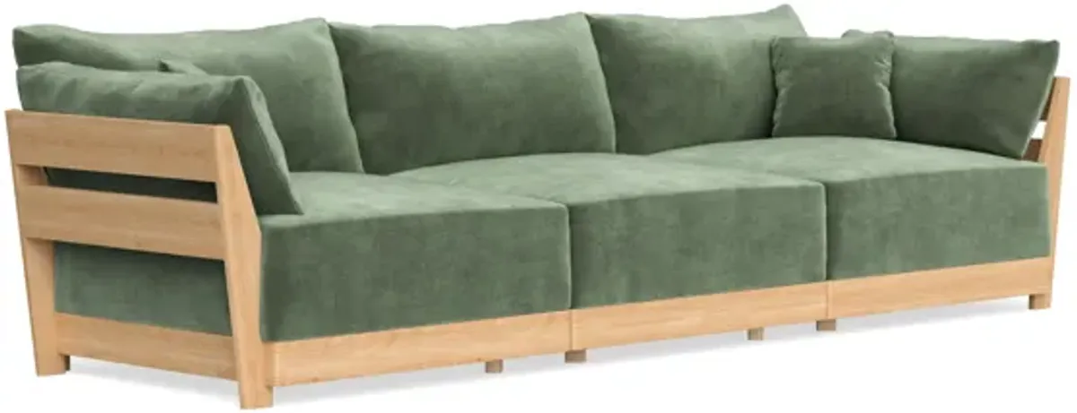 Modular Bondi Latte 3-Seater Sofa in Rosemary | Memory Foam Blend