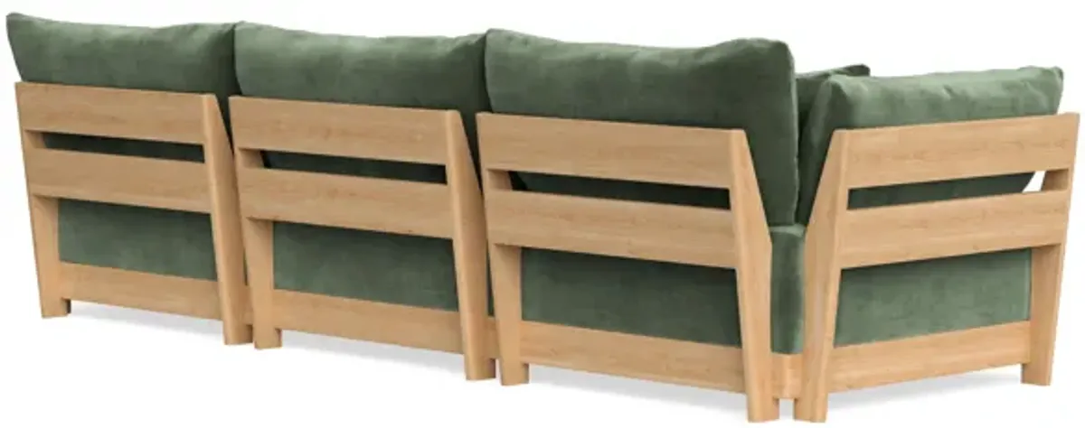 Modular Bondi Latte 3-Seater Sofa in Rosemary | Memory Foam Blend