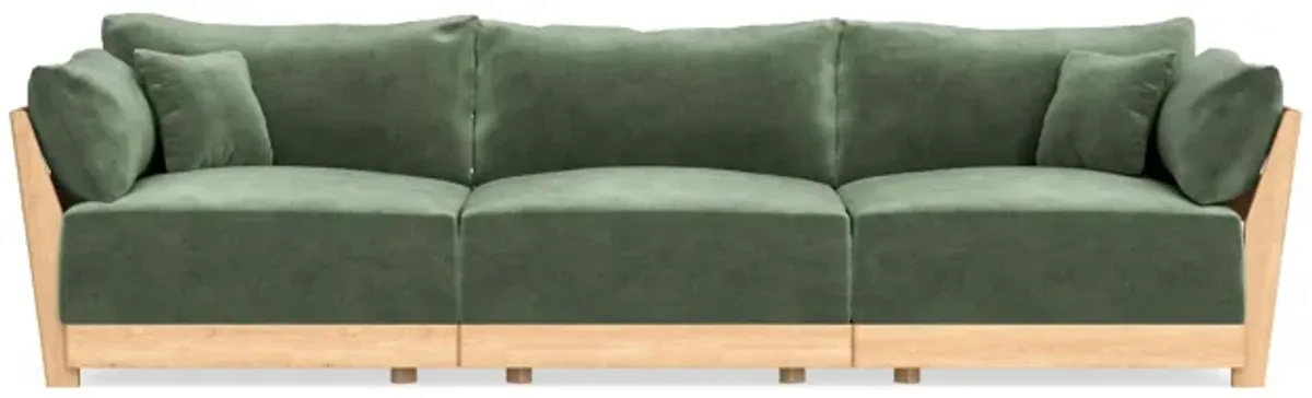 Modular Bondi Latte 3-Seater Sofa in Rosemary | Memory Foam Blend