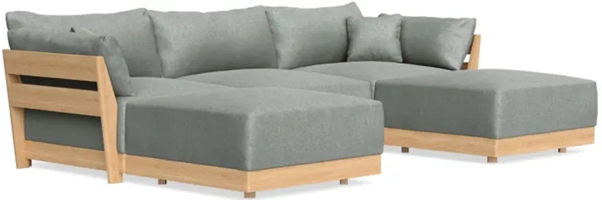 Modular Bondi Latte 3-Seater U-Sectional in Storm Gray | Memory Foam Blend