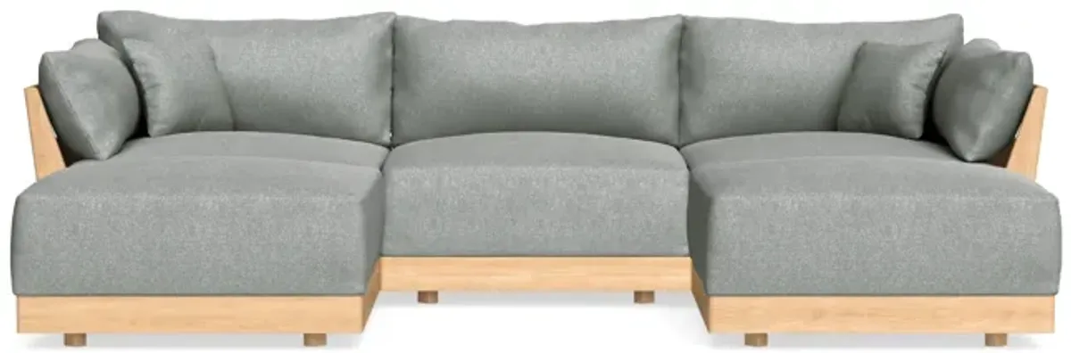 Modular Bondi Latte 3-Seater U-Sectional in Storm Gray | Memory Foam Blend