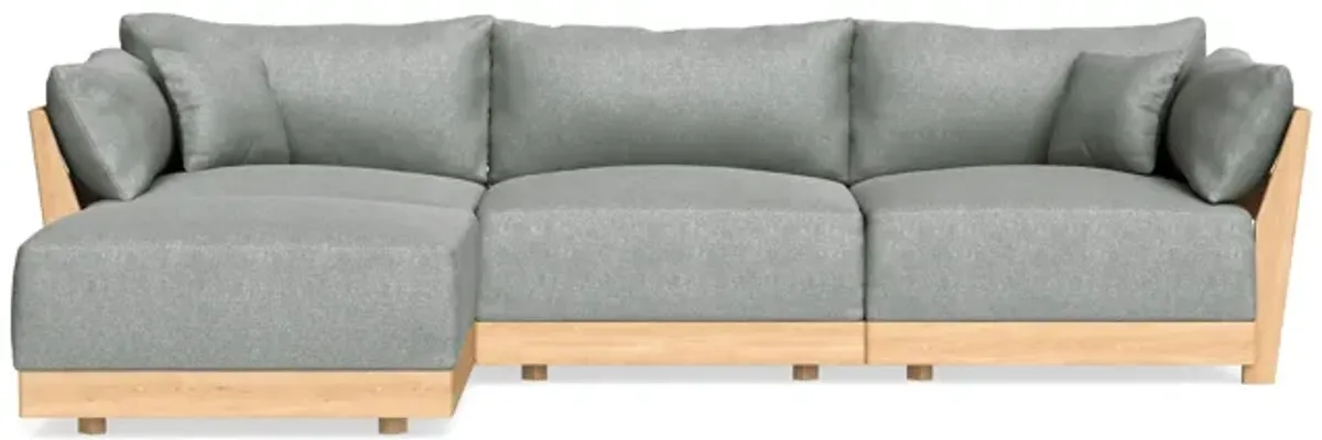 Modular Bondi Latte 3-Seater Sectional in Storm Gray | Memory Foam Blend