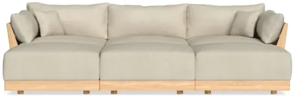 Modular Bondi Latte 3-Seater Daybed Sofa Sectional in Almond | Memory Foam Blend