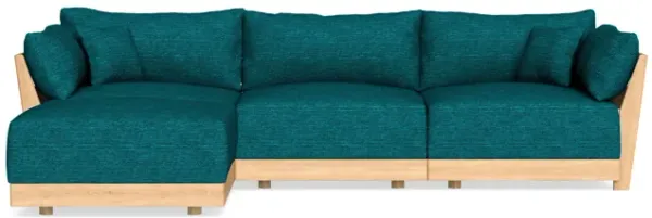Modular Bondi Latte 3-Seater Sectional in Marine Teal | Memory Foam Blend