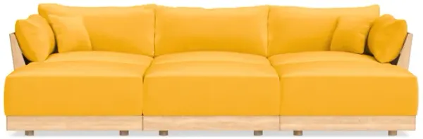 Modular Bondi Latte 3-Seater Daybed Sofa Sectional in Marigold | Memory Foam Blend