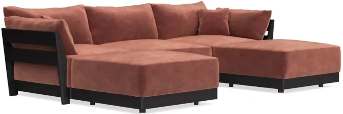 Modular Bondi Black 3-Seater U-Sectional in Spice | Classic Blend