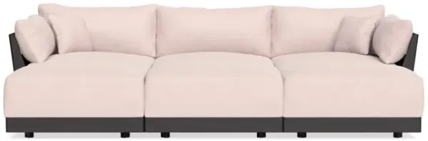 Modular Bondi Black 3-Seater Daybed Sofa Sectional in Peony | Classic Blend