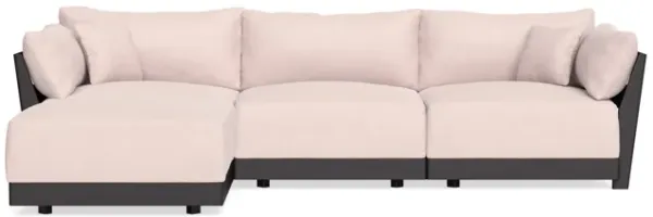 Modular Bondi Black 3-Seater Sectional in Peony | Memory Foam Blend