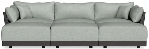 Modular Bondi Black 3-Seater Daybed Sofa Sectional in Spa | Memory Foam Blend