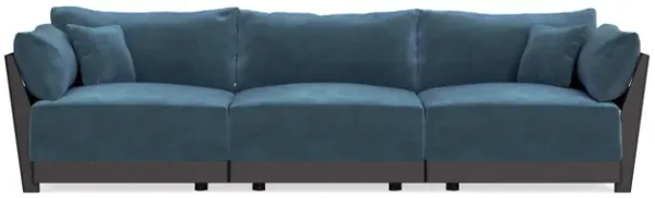 Modular Bondi Black 3-Seater Sofa in Oxford Blue | Classic Blend