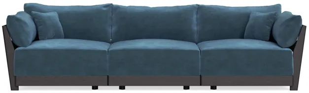 Modular Bondi Black 3-Seater Sofa in Oxford Blue | Memory Foam Blend