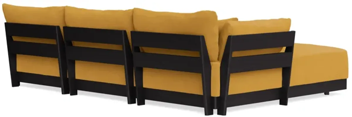 Modular Bondi Black 3-Seater U-Sectional in Honey | Classic Blend