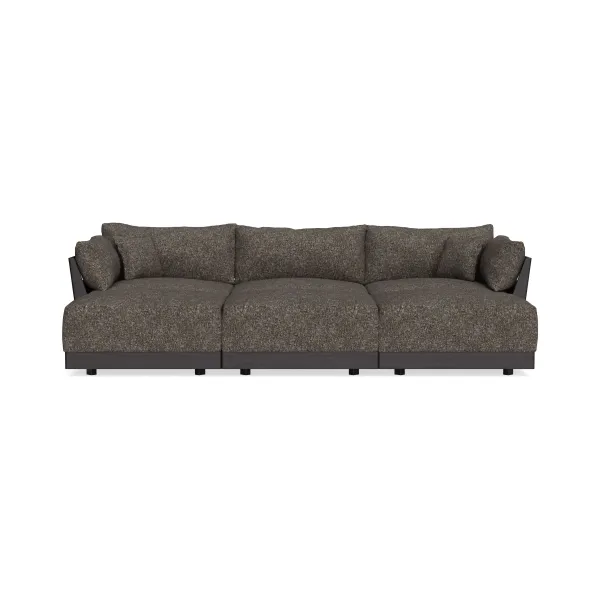 Modular Bondi Black 3-Seater Daybed Sofa Sectional in Eclipse | Memory Foam Blend