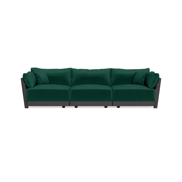 Modular Bondi Black 3-Seater Sofa in Evergreen | Memory Foam Blend