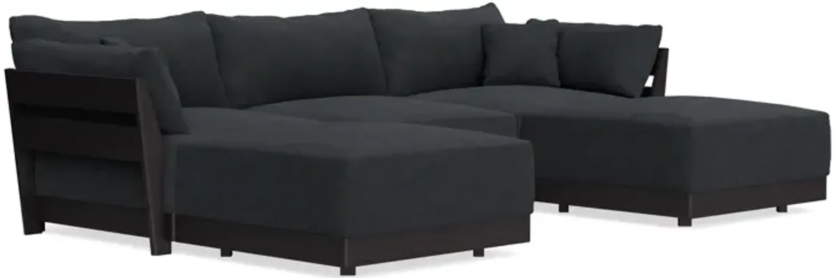 Modular Bondi Black 3-Seater U-Sectional in Coal | Classic Blend