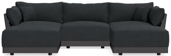 Modular Bondi Black 3-Seater U-Sectional in Coal | Classic Blend