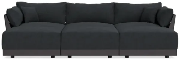 Modular Bondi Black 3-Seater Daybed Sofa Sectional in Coal | Classic Blend