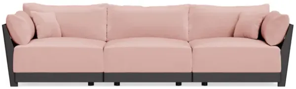 Modular Bondi Black 3-Seater Sofa in Powder Pink | Memory Foam Blend