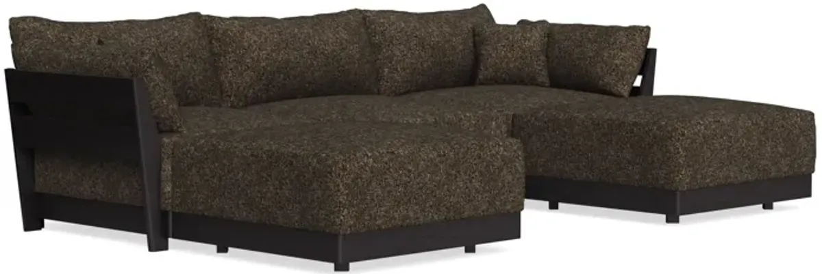 Modular Bondi Black 3-Seater U-Sectional in Phantom | Classic Blend