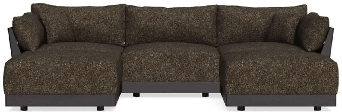 Modular Bondi Black 3-Seater U-Sectional in Phantom | Classic Blend
