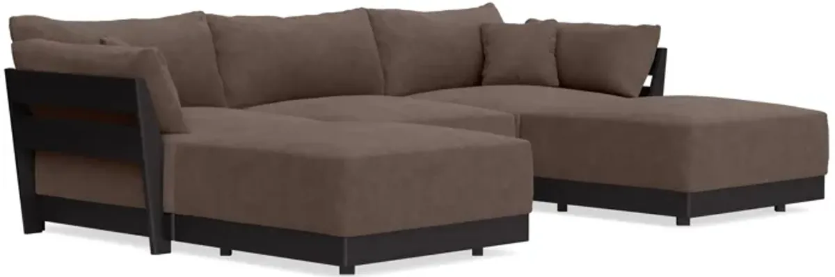 Modular Bondi Black 3-Seater U-Sectional in Chocolate | Classic Blend