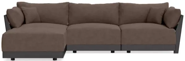 Modular Bondi Black 3-Seater Sectional in Chocolate | Memory Foam Blend