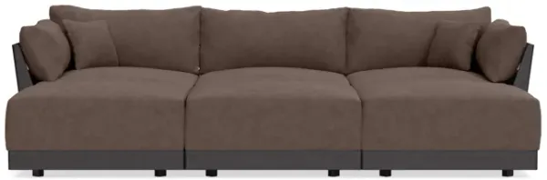 Modular Bondi Black 3-Seater Daybed Sofa Sectional in Chocolate | Classic Blend