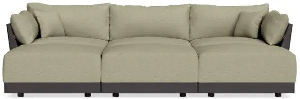 Modular Bondi Black 3-Seater Daybed Sofa Sectional in Cappuccino | Memory Foam Blend