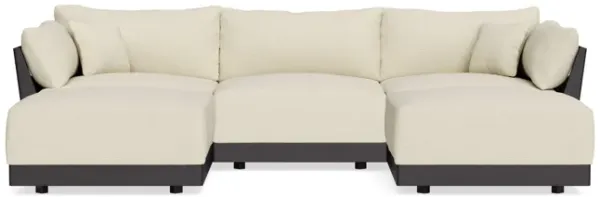 Modular Bondi Black 3-Seater U-Sectional in Parchment | Classic Blend