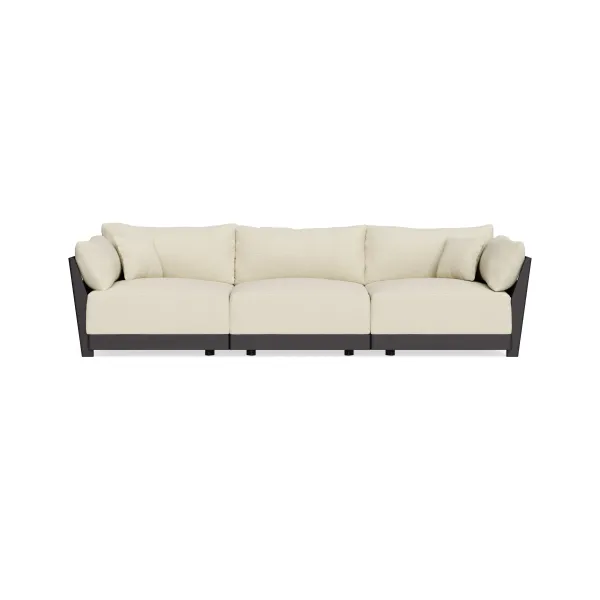 Modular Bondi Black 3-Seater Sofa in Parchment | Memory Foam Blend