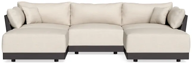 Modular Bondi Black 3-Seater U-Sectional in Seashell | Memory Foam Blend